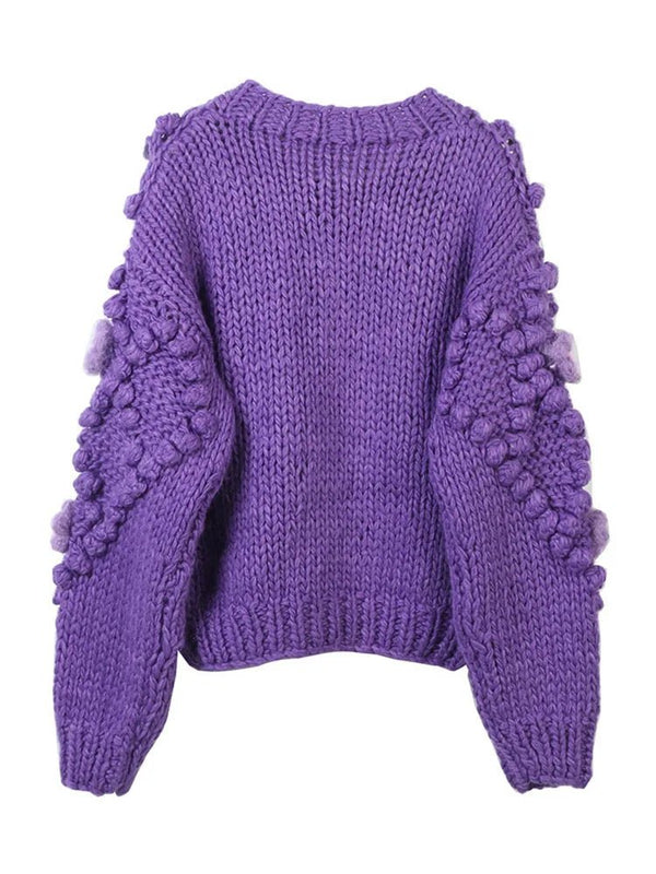 Purple Flower Knitted